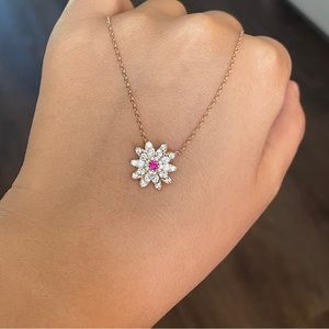 Swarovski eternal flower necklace rose gold